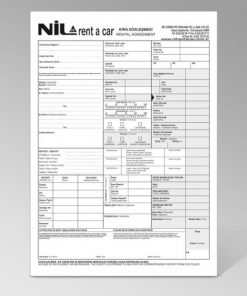 Rent A Car Kira Sözleşmesi Matbuu Evrak