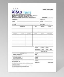 Sipariş Sözleşmesi Matbuu Evrak